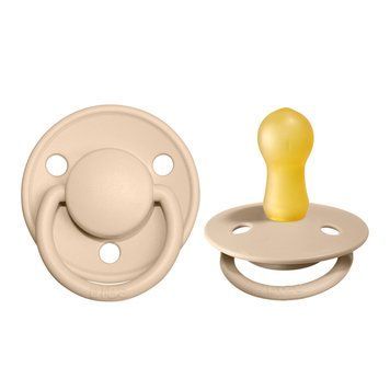 Пустышка BIBS De Lux из натурального латекса, круглая &mdash; Ванильный (Vanilla), размер 2 (6&ndash;18 мес.) 416-4 фото