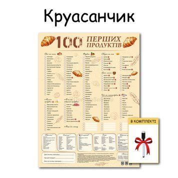 Картонный планер &laquo;100 первых продуктов&raquo; без магнита, Круассанчик 118 фото