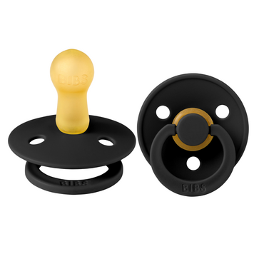Пустышка BIBS Colour из натурального латекса, круглая &mdash; Черный (Black), размер 2 (6&ndash;18 мес.) 415-13 фото