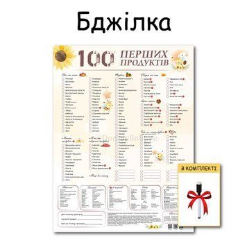 Картонный планер &laquo;100 первых продуктов&raquo; без магнита, Пчёлка 119 фото
