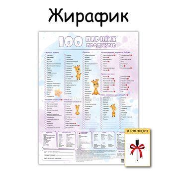 Картонный планер &laquo;100 первых продуктов&raquo; без магнита, Жирафик 120 фото