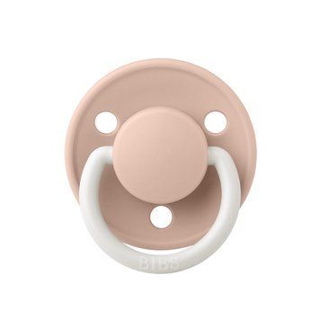 Пустушка BIBS De Lux із натурального латексу, кругла &mdash; Рум&rsquo;янець (Blush GLOW; світиться в темряві), розмір 2 (6&ndash;18 міс.) 416-18 фото
