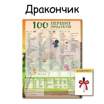 Картонный планер &laquo;100 первых продуктов&raquo; без магнита, Дракончик 123 фото