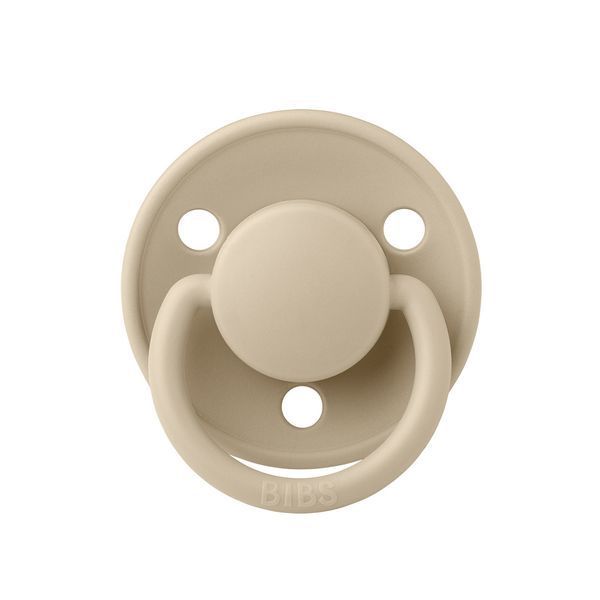 Пустушка BIBS De Lux із силікону, кругла, One Size &mdash; Ванільний (Vanilla), універсальний розмір (0&ndash;36 міс.) 417-2 фото