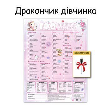 Картонный планер &laquo;100 первых продуктов&raquo; без магнита, Дракончик для девочки 124 фото