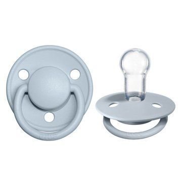 Пустушка BIBS De Lux із силікону, кругла, One Size &mdash; Ніжно-блакитний (Baby Blue), універсальний розмір (0&ndash;36 міс.) 417-5 фото