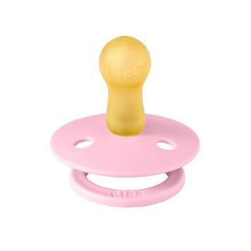 Пустушка BIBS Colour із натурального латексу, кругла &mdash; Ніжно-рожевий (Baby Pink), розмір 2 (6&ndash;18 міс.) 415-24 фото
