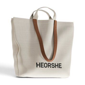 Текстильна сумка-шопер HEORSHE Canvas Tote Bag з короткими та довгими ручками 436-1 фото