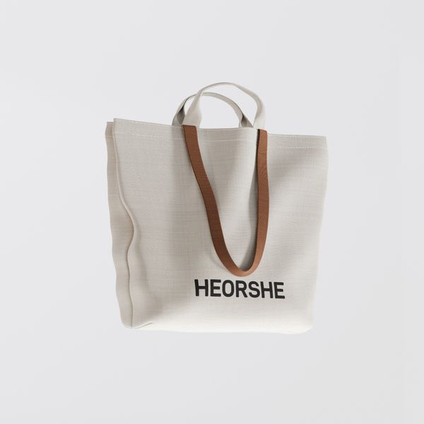 Текстильна сумка-шопер HEORSHE Canvas Tote Bag з короткими та довгими ручками 436-1 фото