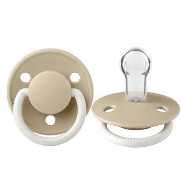 Пустушка BIBS De Lux із силікону, кругла, One Size &mdash; Ванільний (Vanilla GLOW; світиться в темряві), універсальний розмір (0&ndash;36 міс.) 417-9 фото