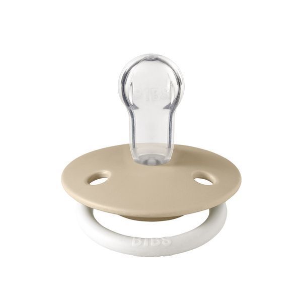Пустушка BIBS De Lux із силікону, кругла, One Size &mdash; Ванільний (Vanilla GLOW; світиться в темряві), універсальний розмір (0&ndash;36 міс.) 417-9 фото
