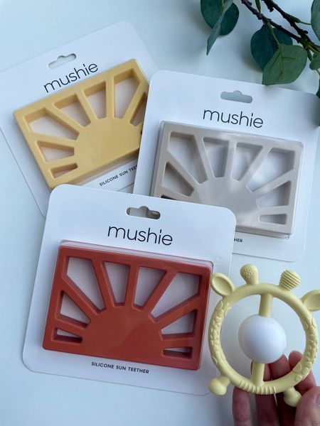 Дитячий силіконовий прорізувач (гризунець) для зубів Mushie Sun, Жовтий 364-3 фото