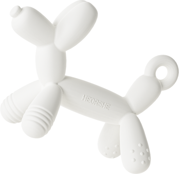 Силиконовый прорезыватель для зубов HEORSHE Puppy &mdash; детский грызунок в форме собачки, Белый 235-1 фото