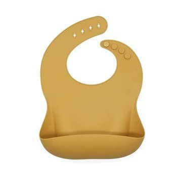 Силиконовый однотонный нагрудник для кормления, Горчичный 293-6 фото